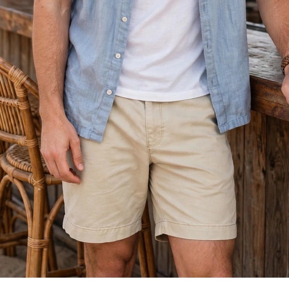 Tommy Bahama Boracay Chino Shorts Mens 34 KhakiTan Cotton Tencel Stretch9 Inseam